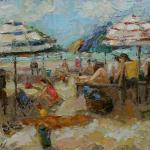 "A DAY AT THE BEACH" 20X30" OIL ON CANVAS available in giclee SOLD