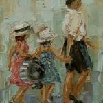 "DADDY'S GIRLS" OIL ON CANVAS SOLD